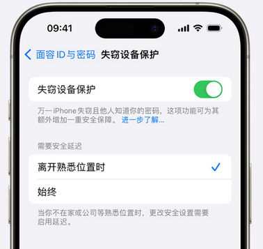 工布江达苹果手机维修分享iOS17'失窃设备保护'功能是什么？ 